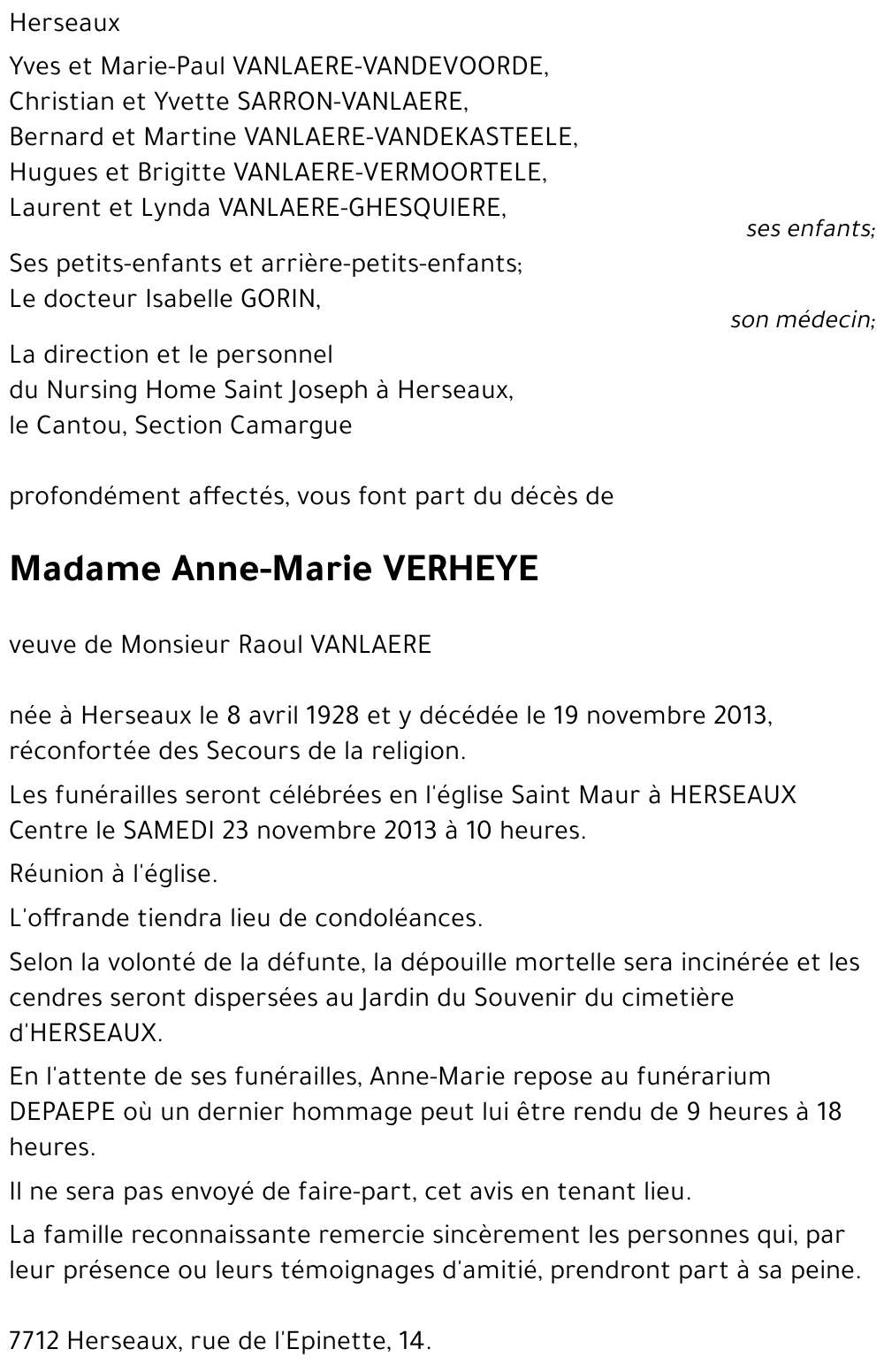 Anne-Marie VERHEYE