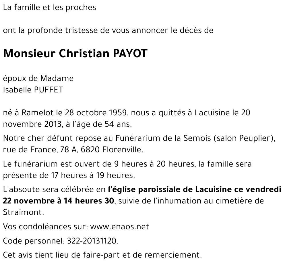 Christian PAYOT