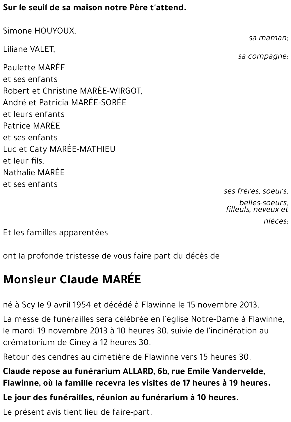 Claude MARÉE