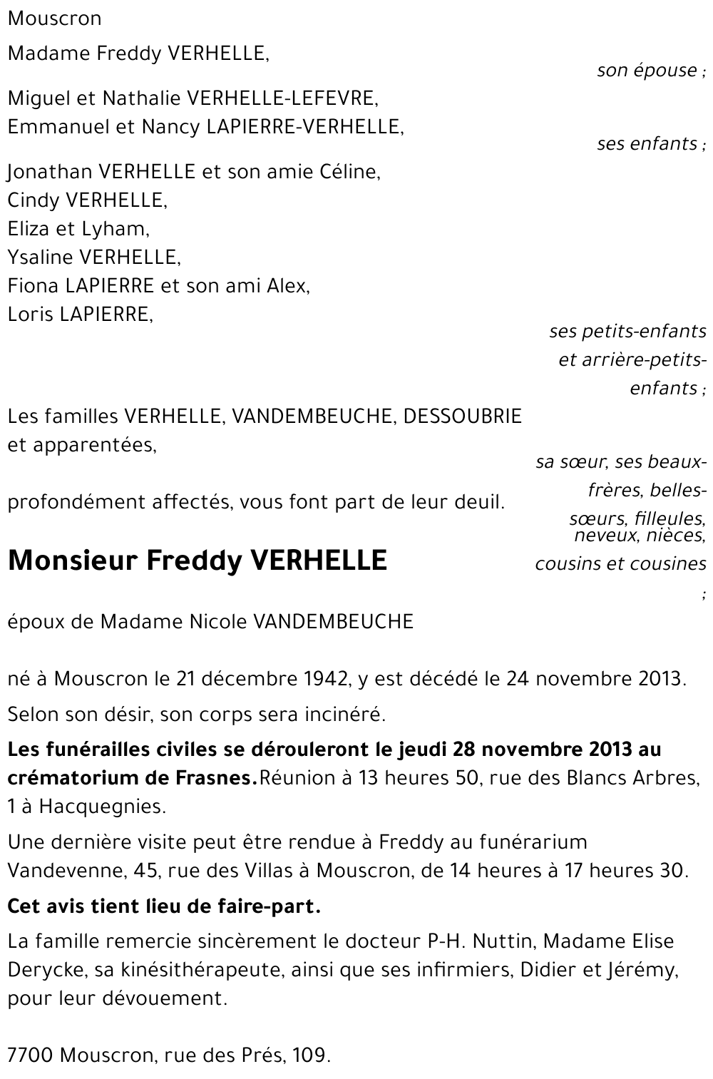 Freddy VERHELLE