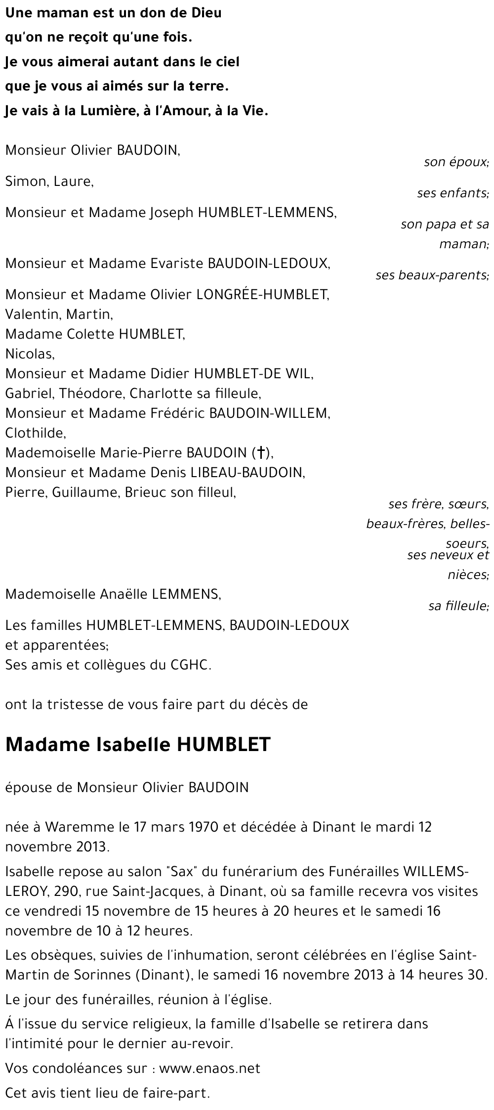 Isabelle HUMBLET