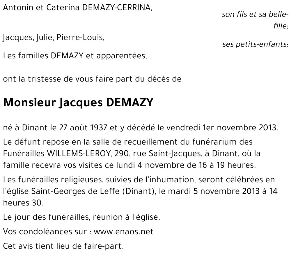 Jacques DEMAZY