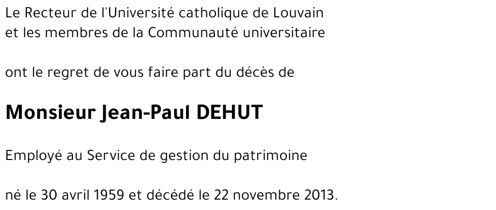 Jean-Paul DEHUT