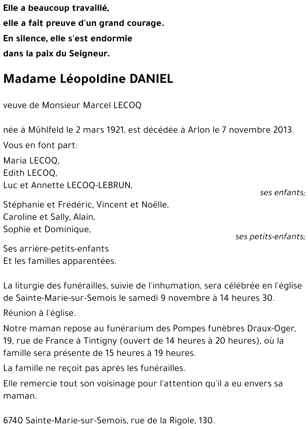 Léopoldine DANIEL