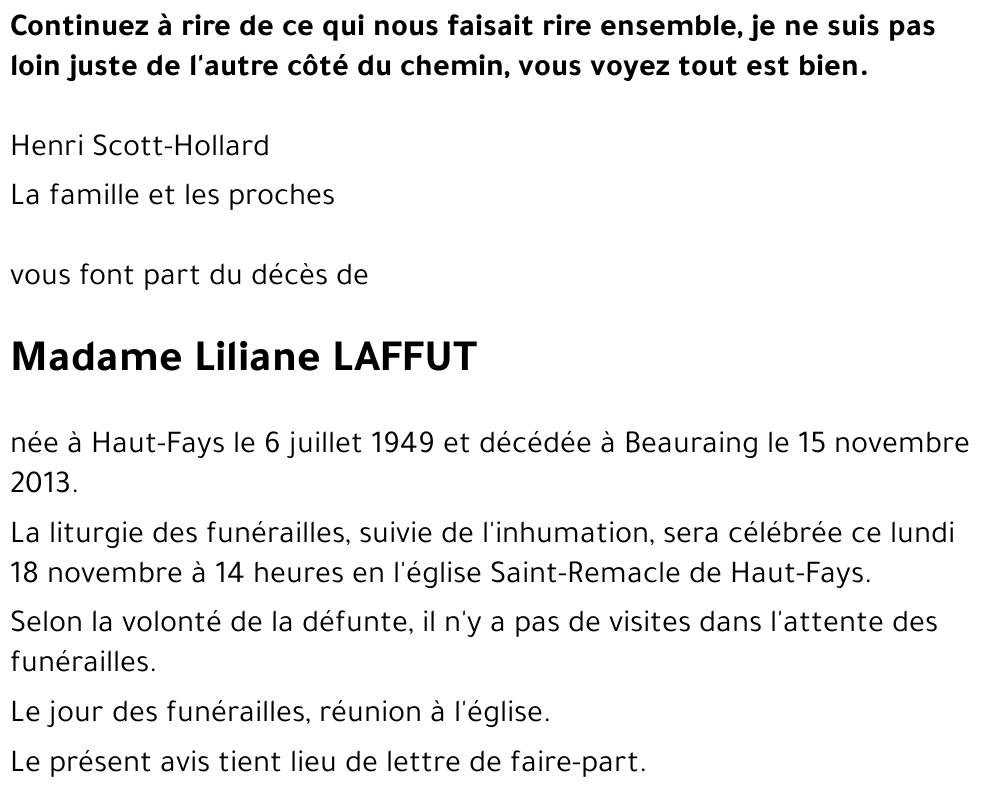 Liliane LAFFUT