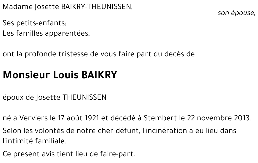 Louis BAIKRY