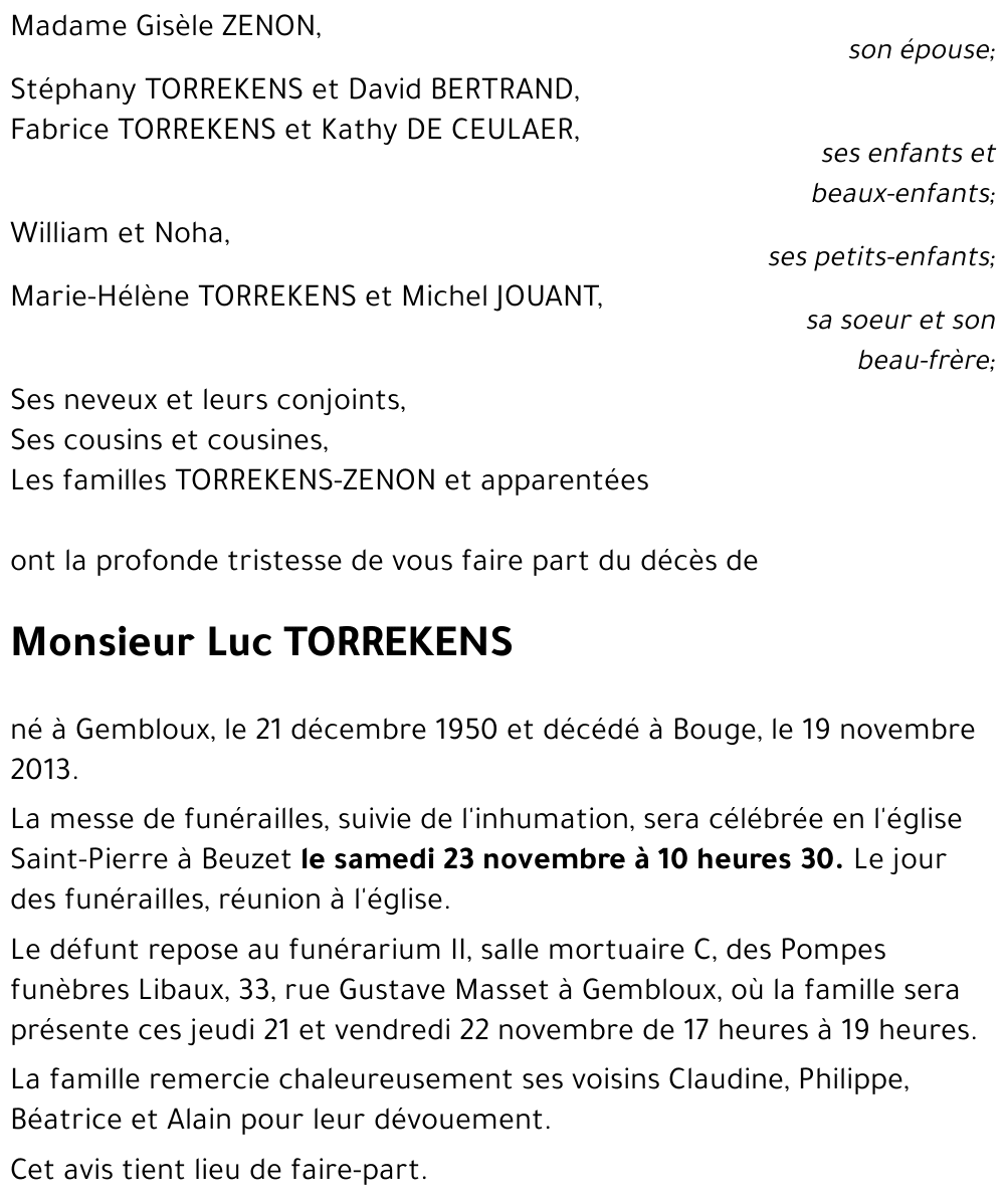Luc TORREKENS
