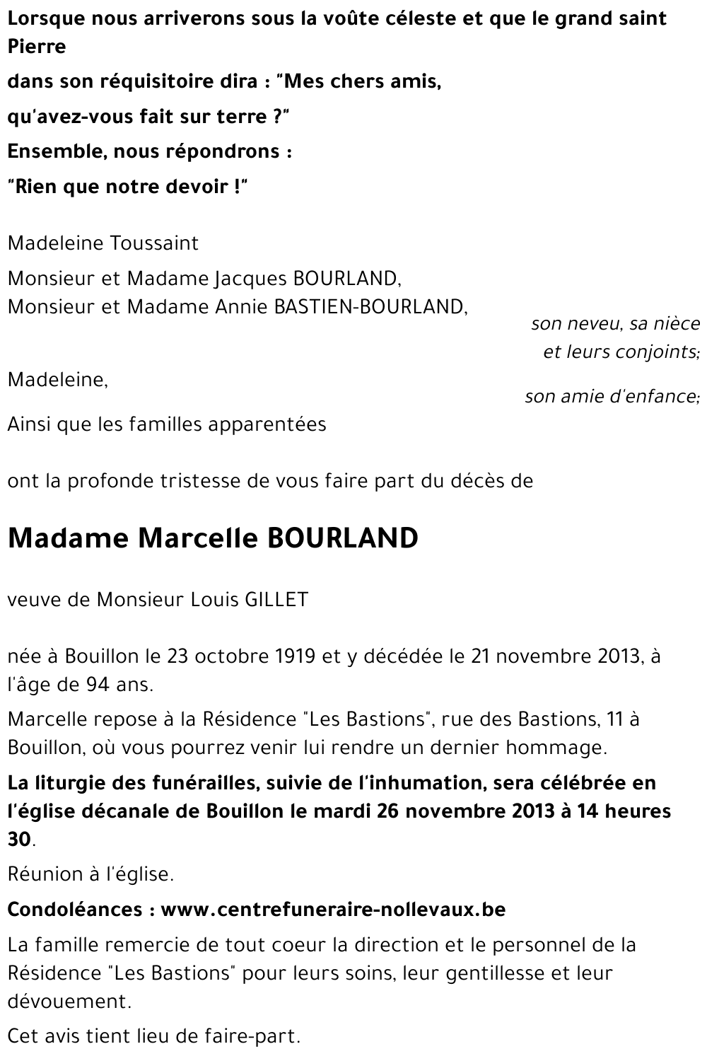 Marcelle BOURLAND