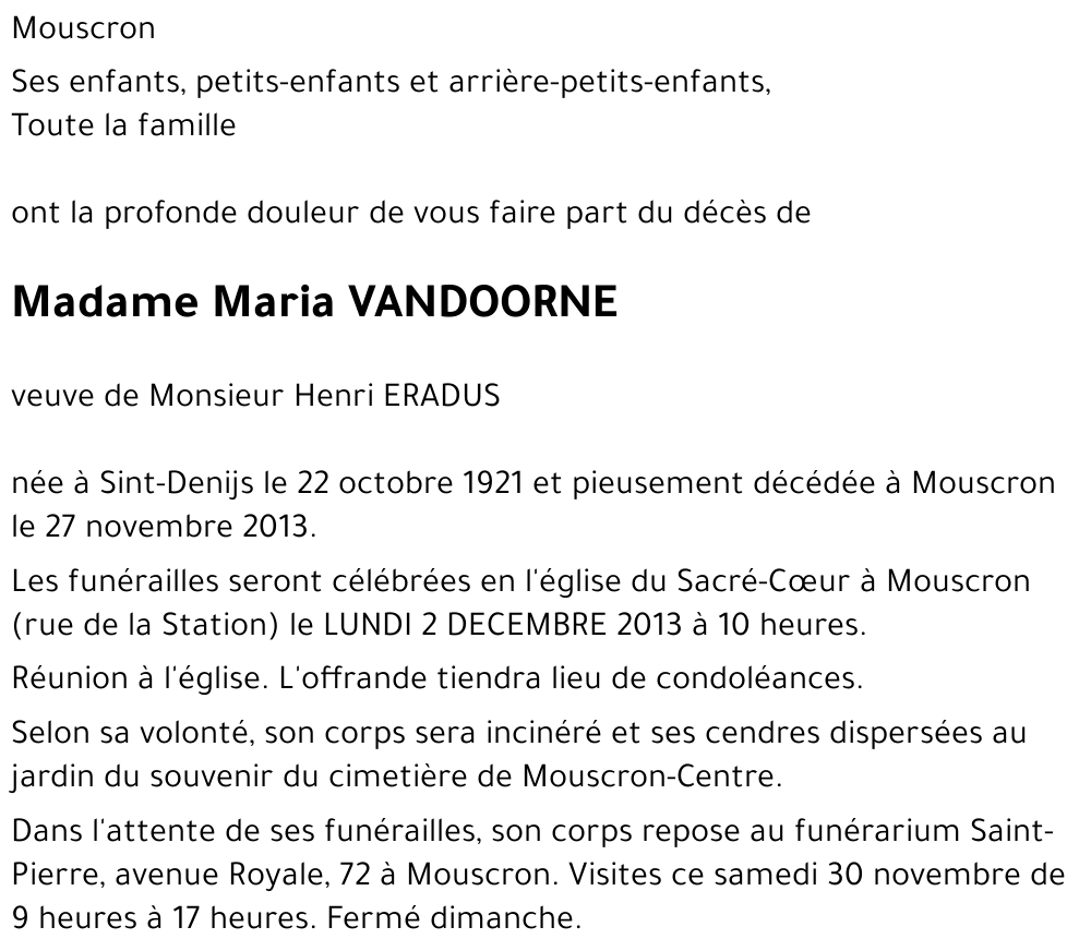 Maria VANDOORNE