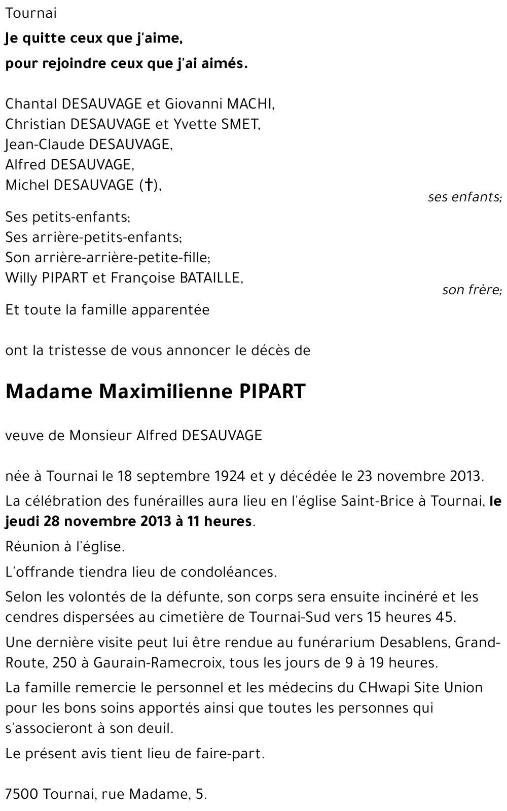 Maximilienne PIPART