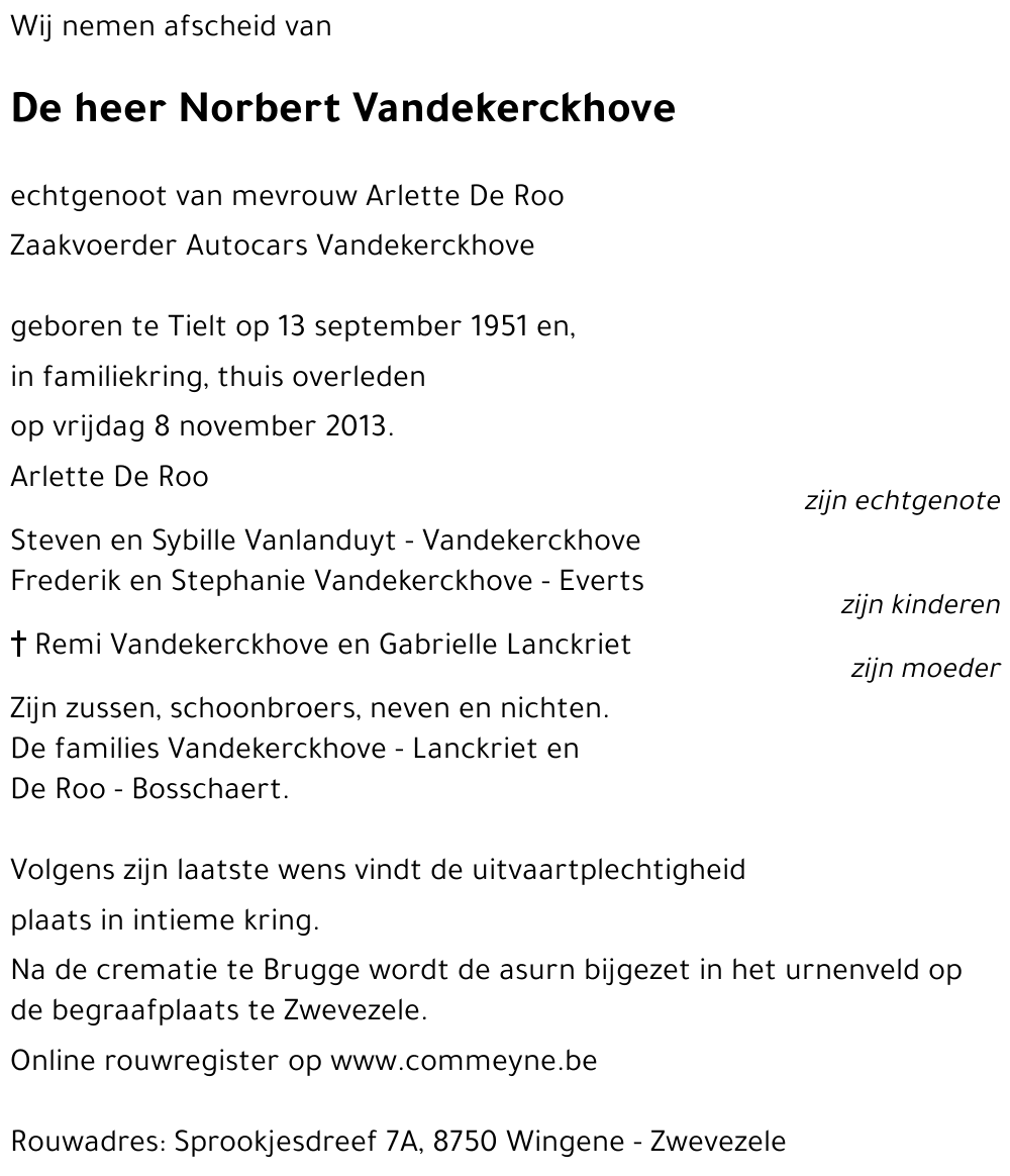 Norbert Vandekerckhove