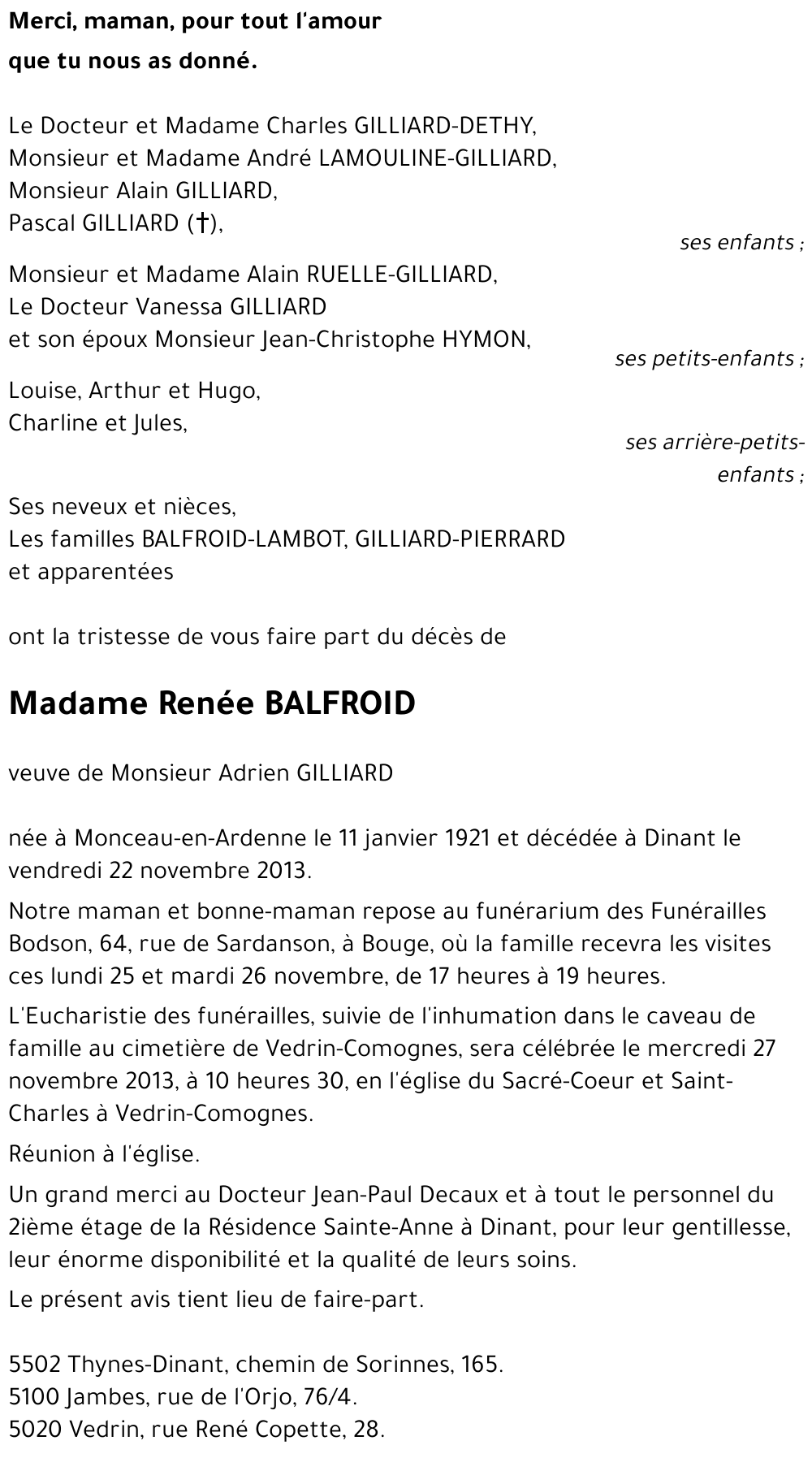 Renée BALFROID