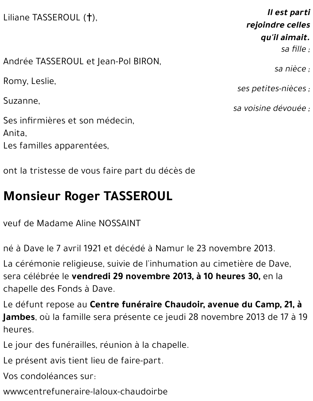 Roger TASSEROUL