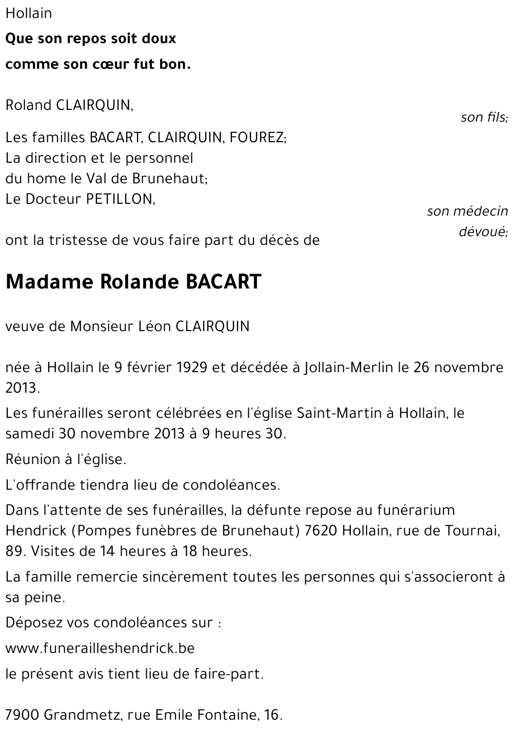 Rolande BACART