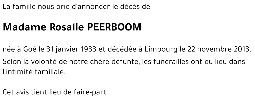 Rosalie PEERBOOM