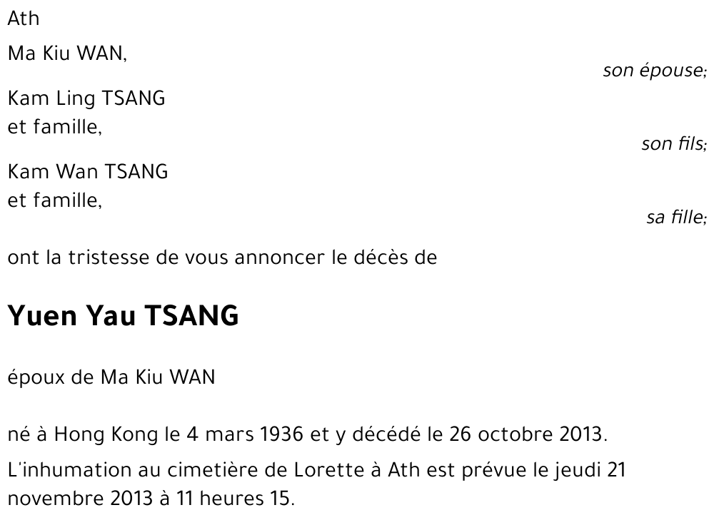 Yuen Yau TSANG