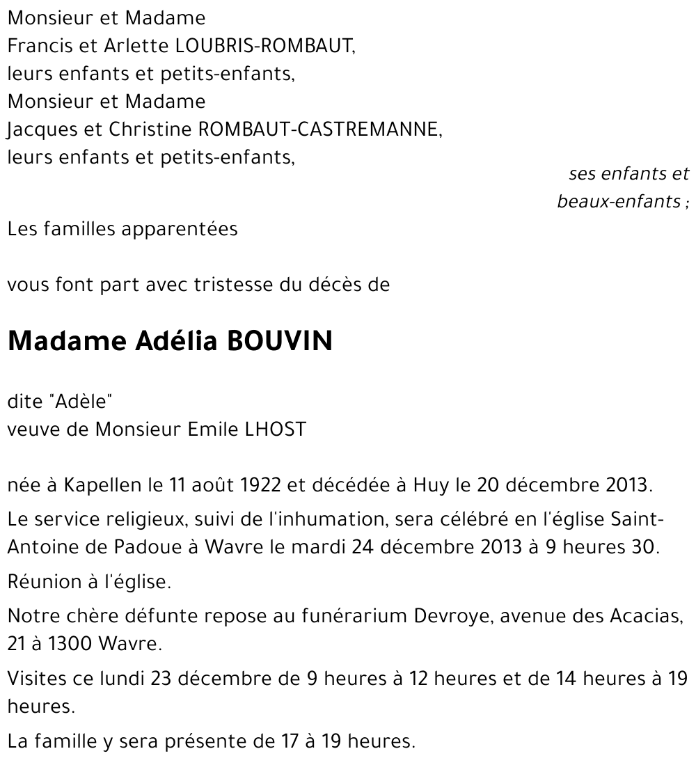 Adélia BOUVIN