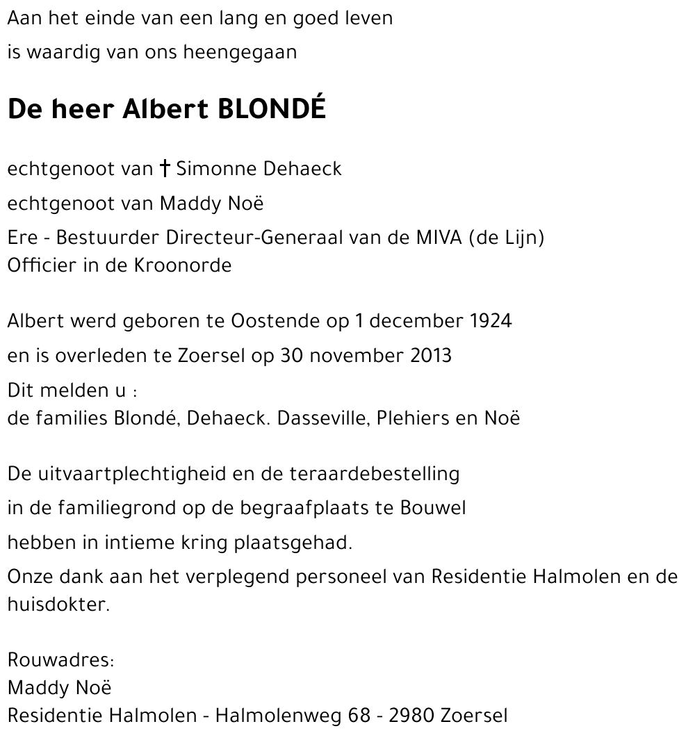 Albert BLONDÉ