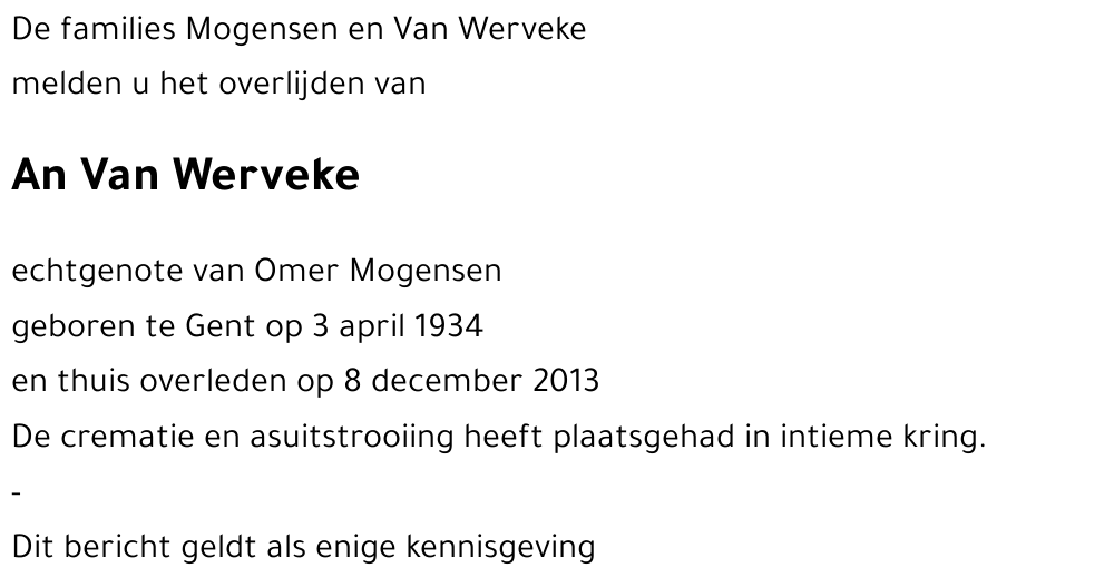 An Van Werveke
