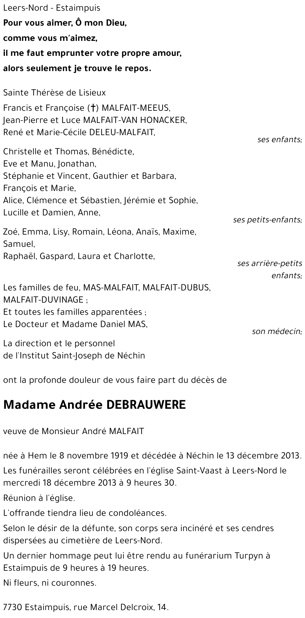 ANDREE DEBRAUWERE