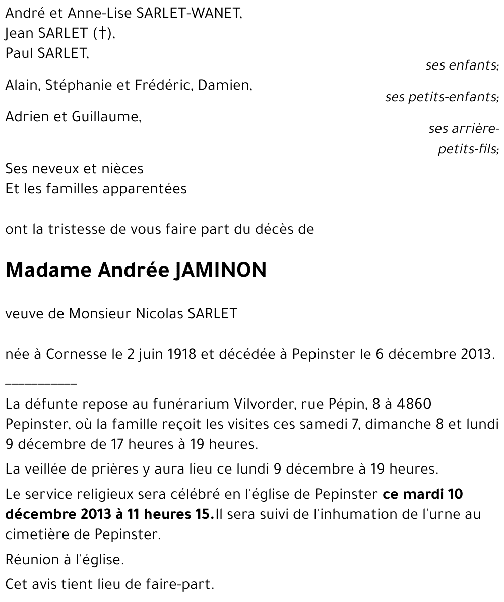 Andrée JAMINON