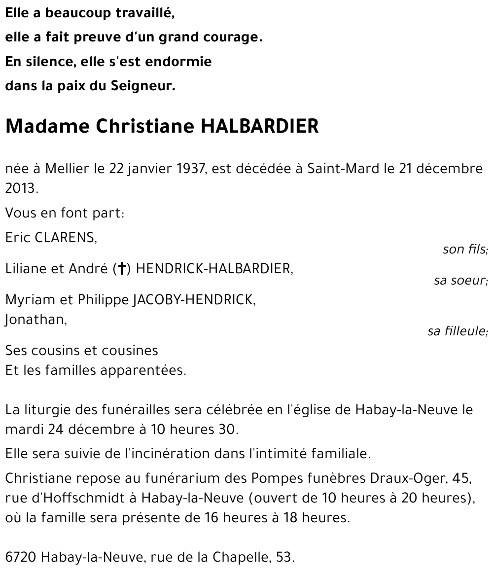 Christiane HALBARDIER