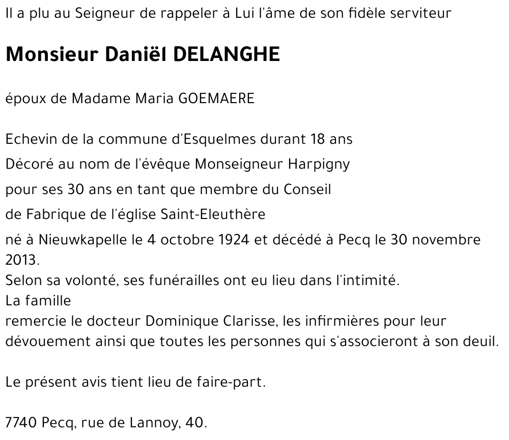 Daniël DELANGHE