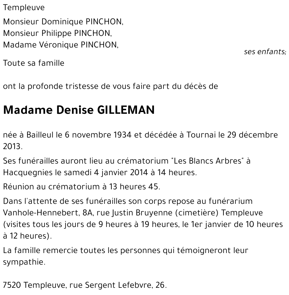 Denise GILLEMAN