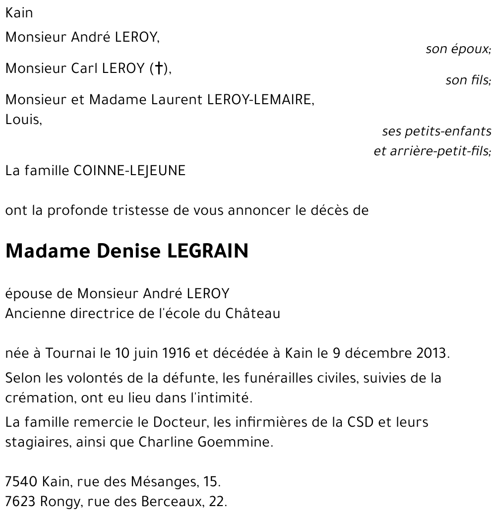 Denise LEGRAIN