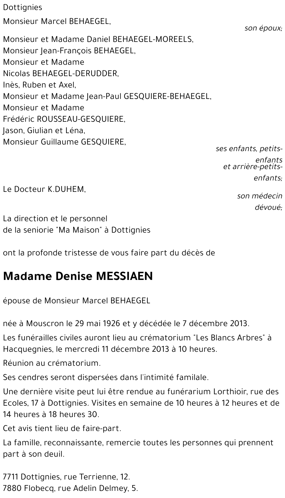 Denise MESSIAEN