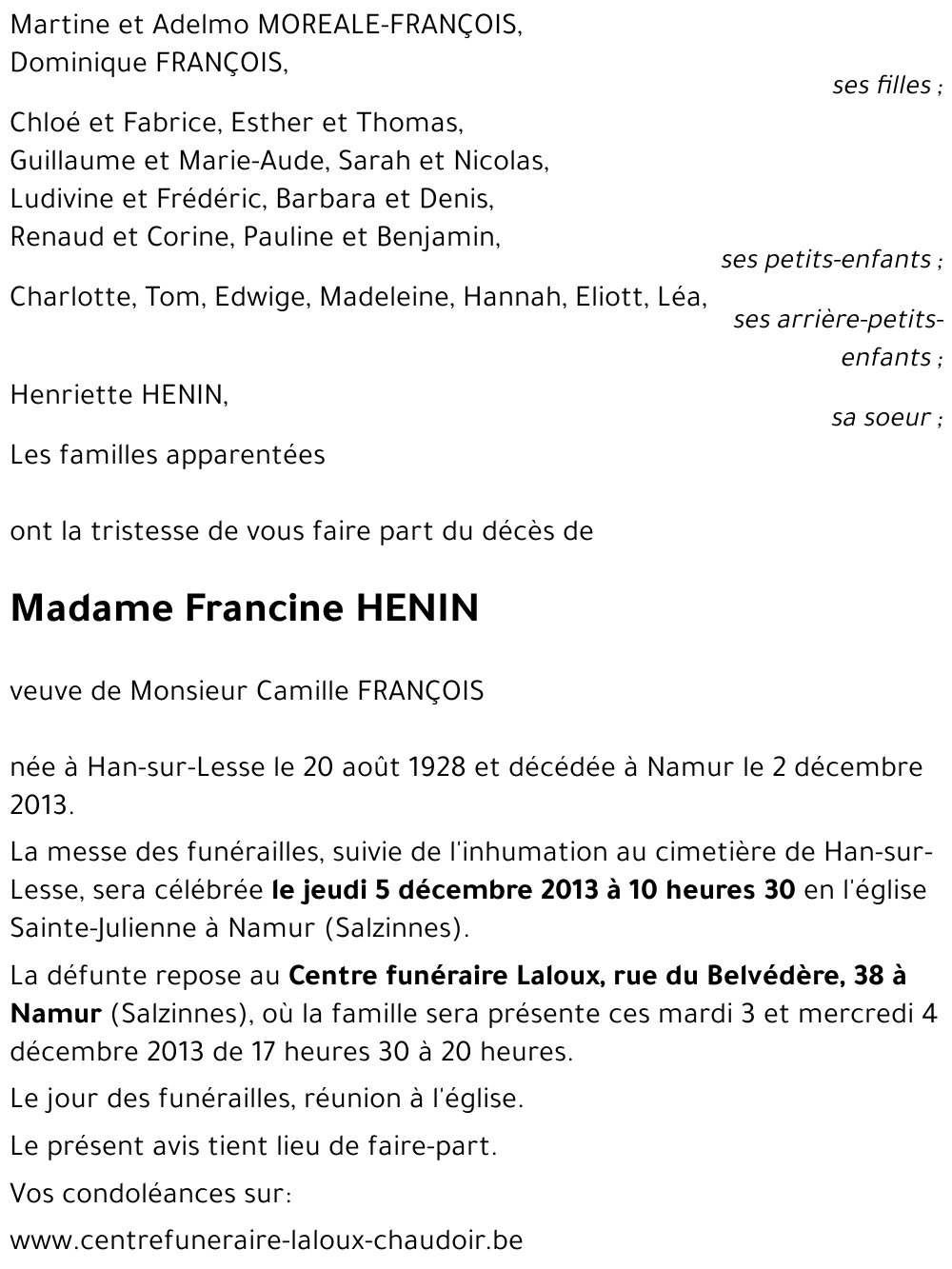 Francine HENIN