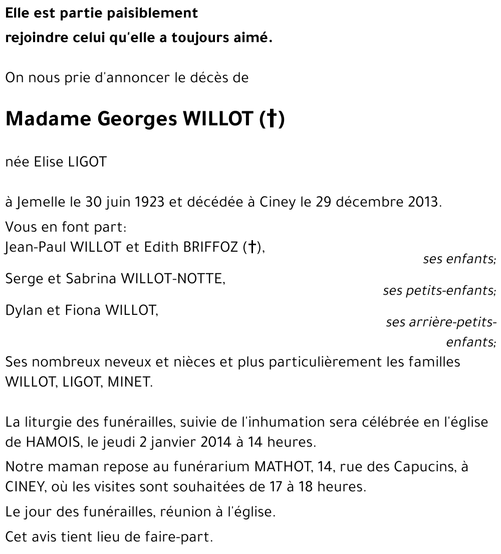 Georges WILLOT ((+))