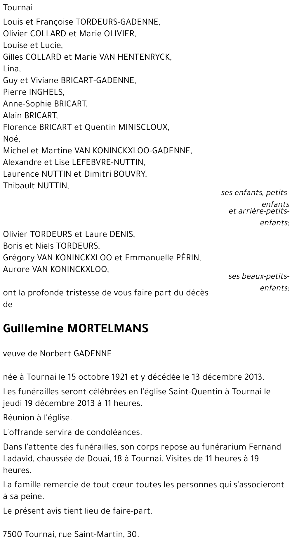 Guillemine MORTELMANS