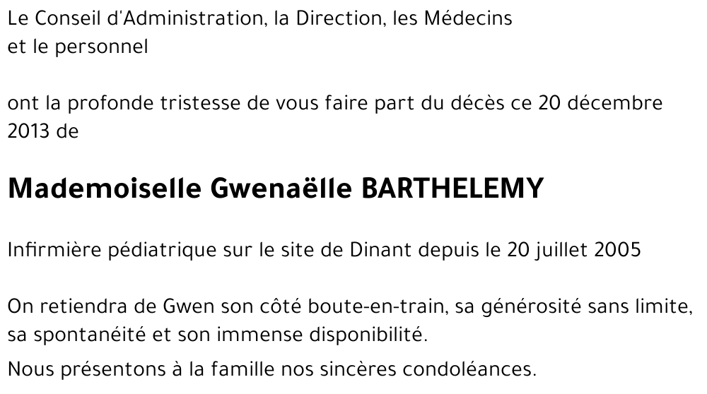 Gwenaëlle BARTHELEMY