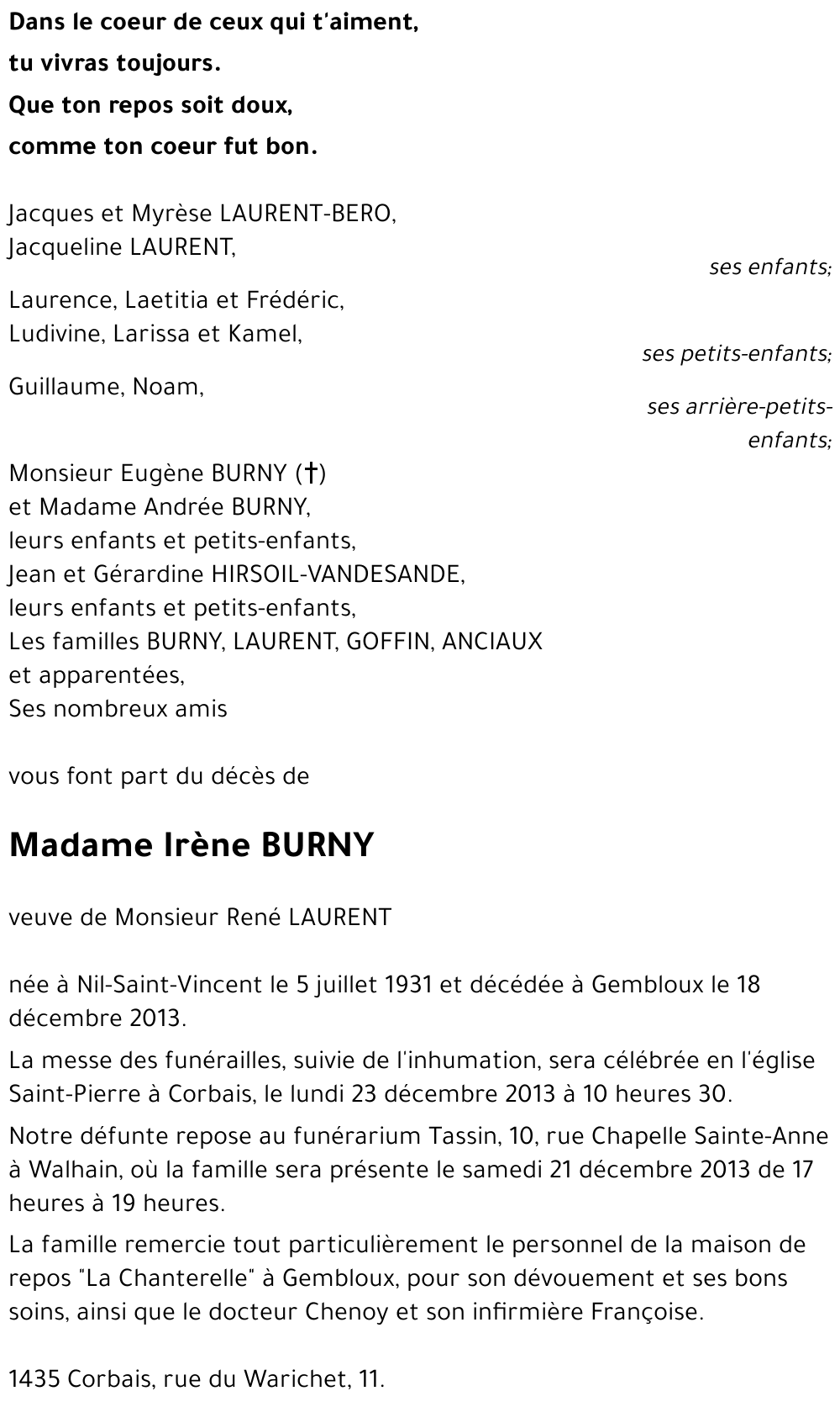 Irène BURNY