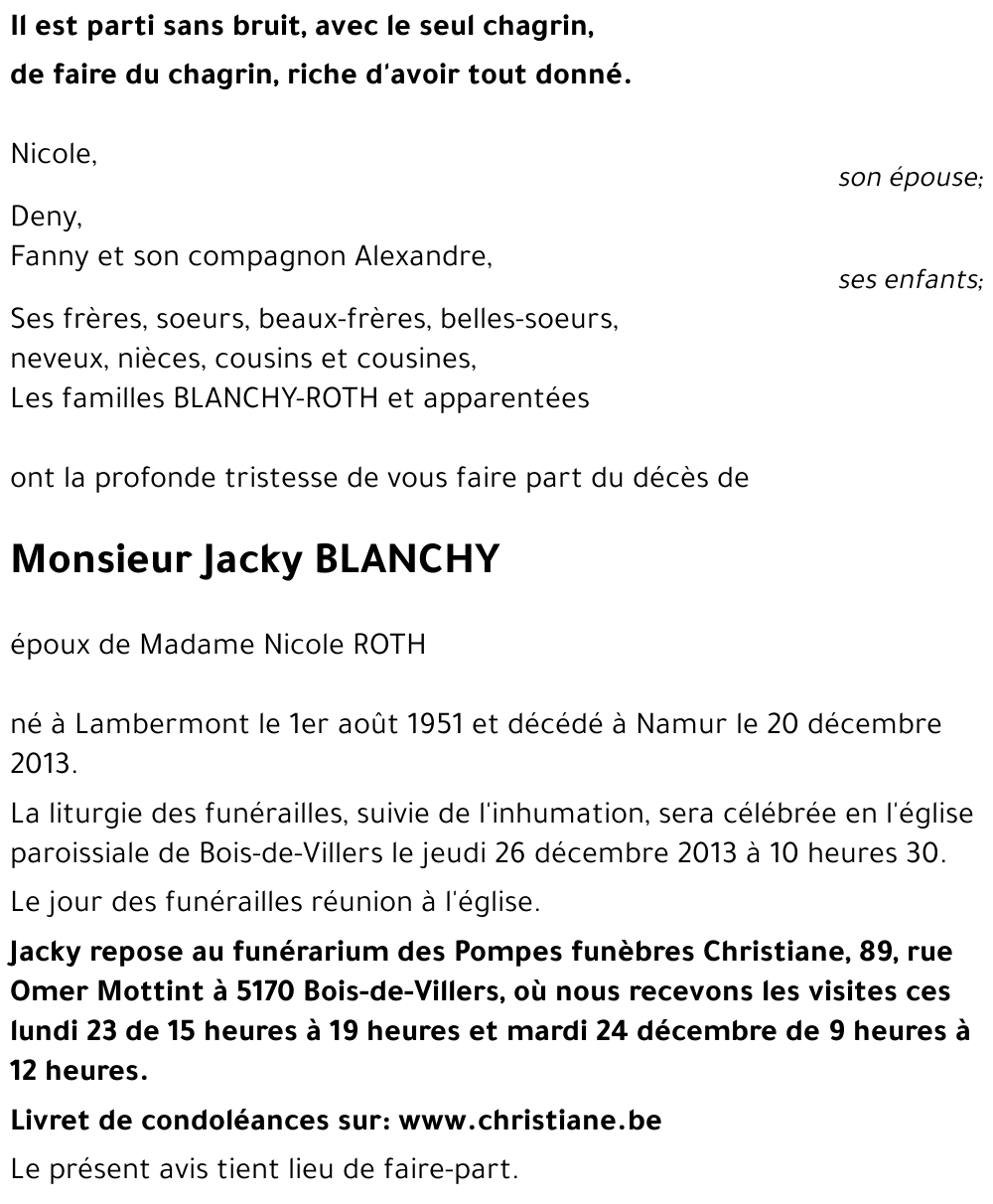 Jacky BLANCHY