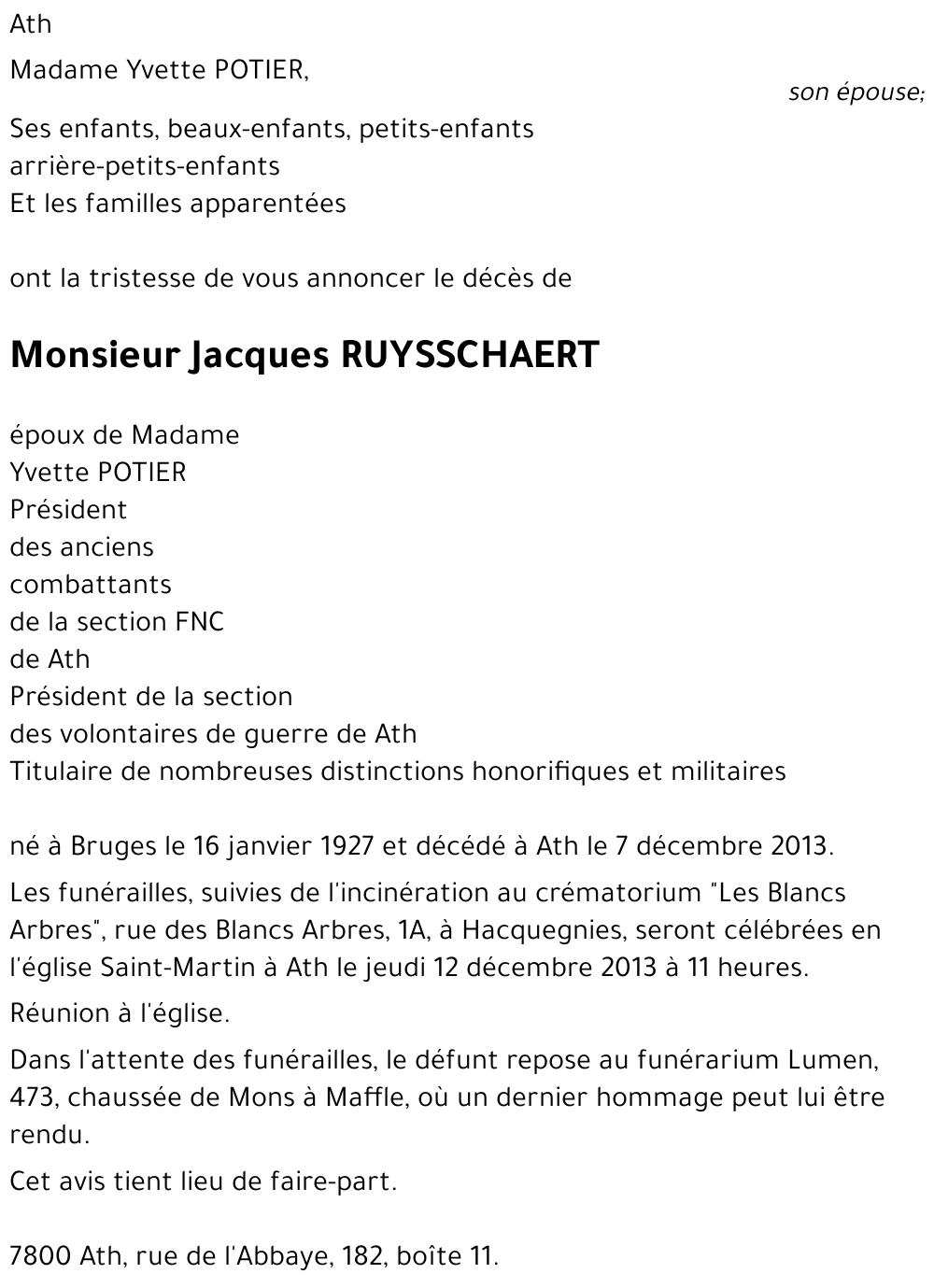 Jacques RUYSSCHAERT