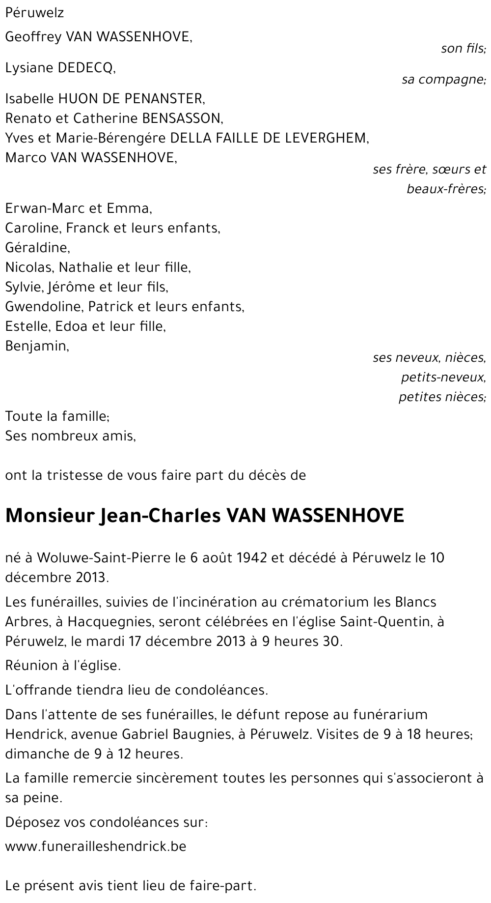 Jean-Charles VAN WASSENHOVE