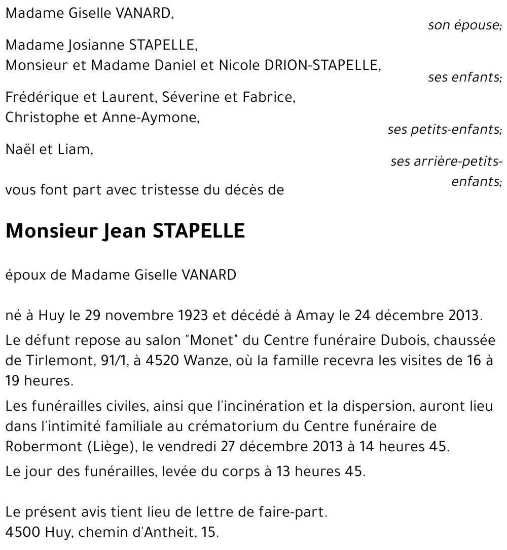 Jean STAPELLE