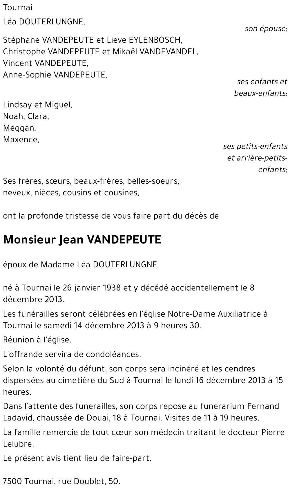 Jean VANDEPEUTE