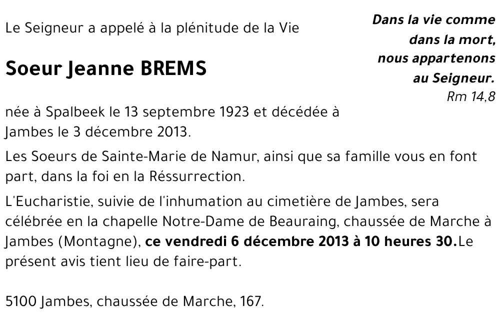 Jeanne BREMS