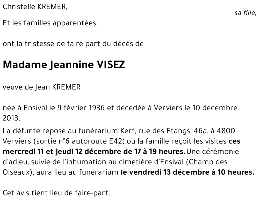 Jeannine VISEZ