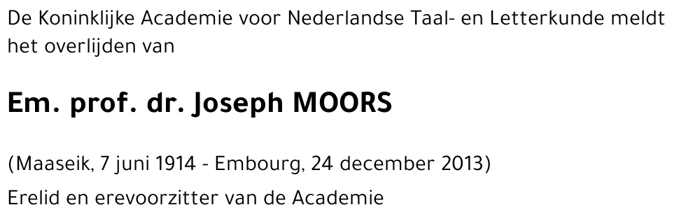 Joseph MOORS