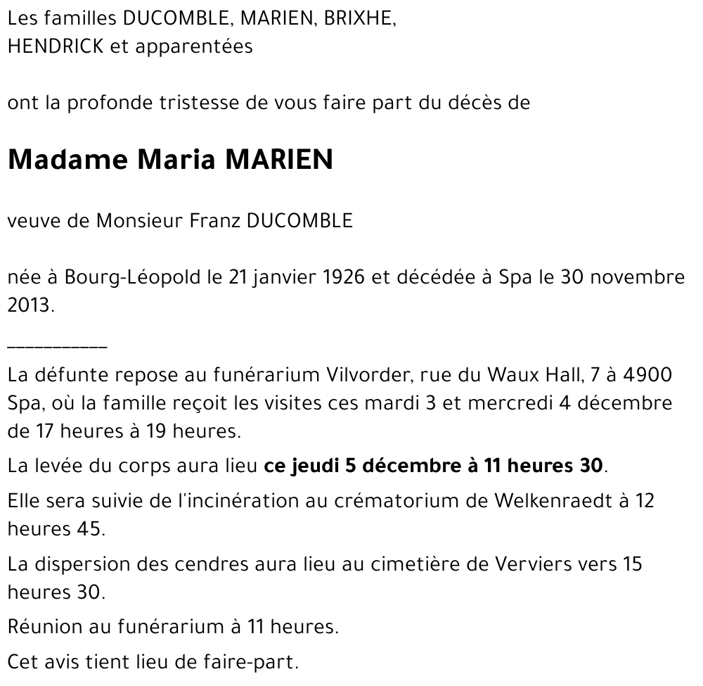 Maria MARIEN