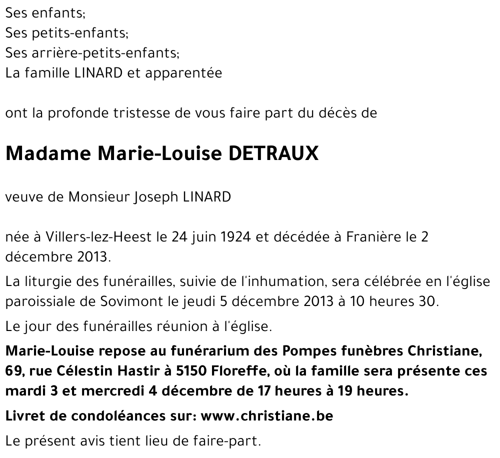 Marie-Louise DETRAUX