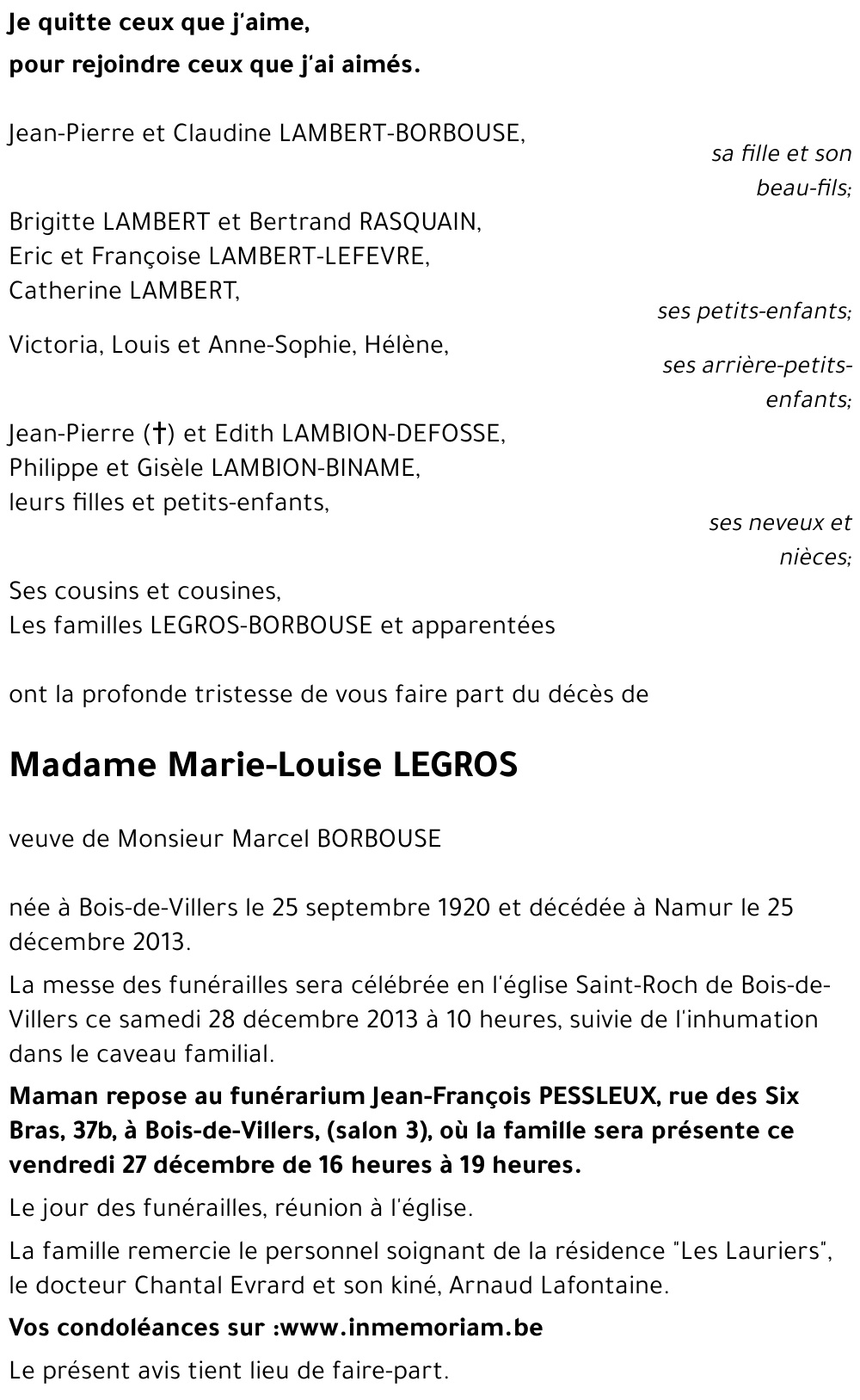 Marie-Louise LEGROS