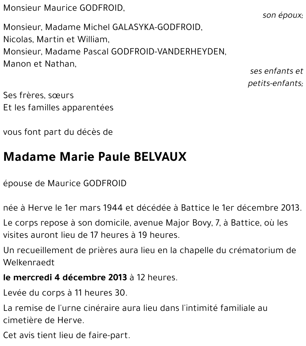 Marie Paule BELVAUX