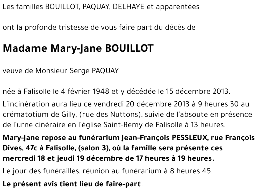 Mary-Jane BOUILLOT