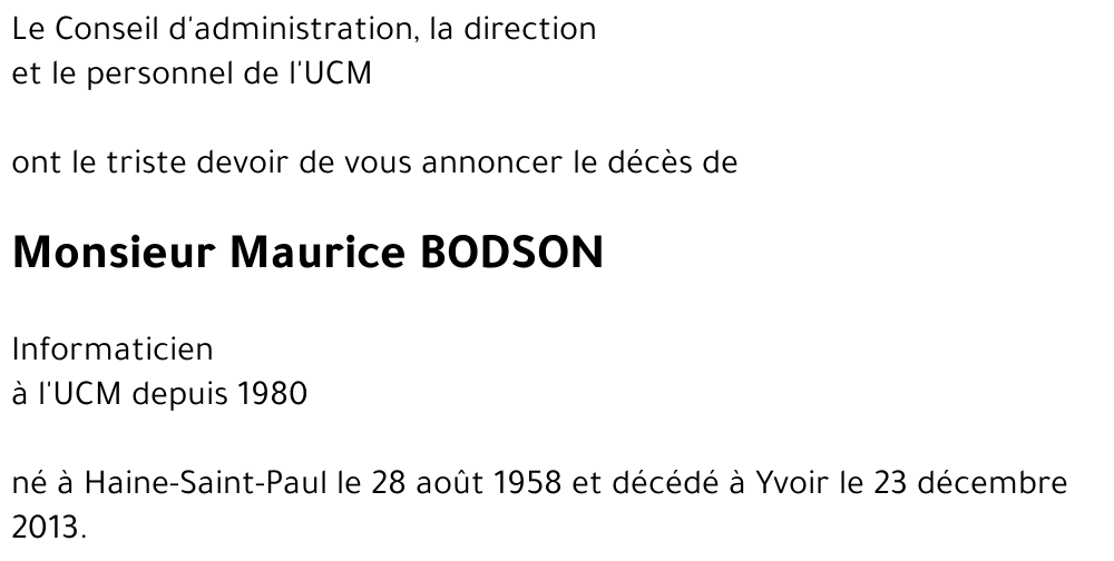 Maurice BODSON