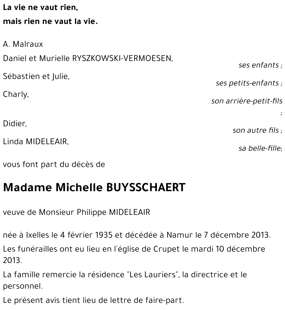 Michelle BUYSSCHAERT